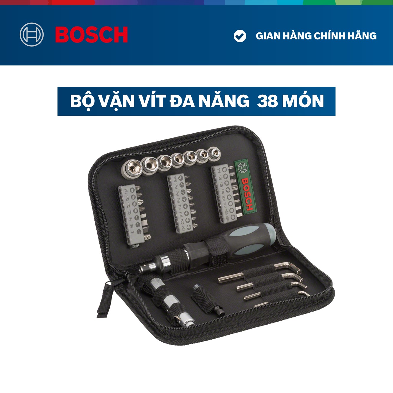 Bộ Vặn Vít Đa Năng 38 Món Bosch – 2607019506 (Hộp Đen)