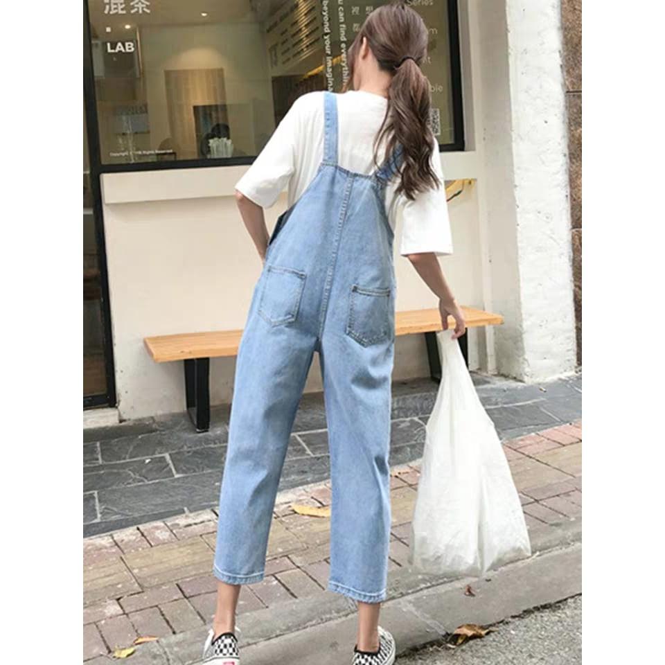 Quần yếm jean nữ dây phối kiểu mới vải jean mịn, mẫu siêu thời trang d3