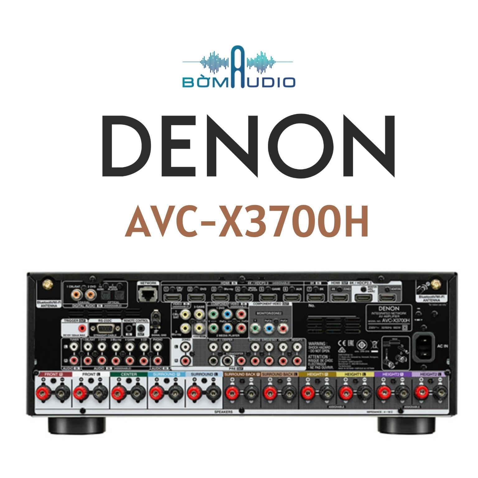 DENON AVR-X3700H | Ampli Xem Phim Nghe Nhạc Chuẩn 8K UHD _ 9.2 Kênh x 105W - Hỗ Trợ Công Nghệ IMAX, 3D Dolby Atmos, Ảo Hóa Độ Cao, DTS: X &amp; DTS Virtual: X - Tích hợp AirPlay 2 / Bluetooth - Nghe Nhạc Đa Phòng HEOS + Trợ Lý Ảo | Hàng Chính Hãng _ Mới 100%