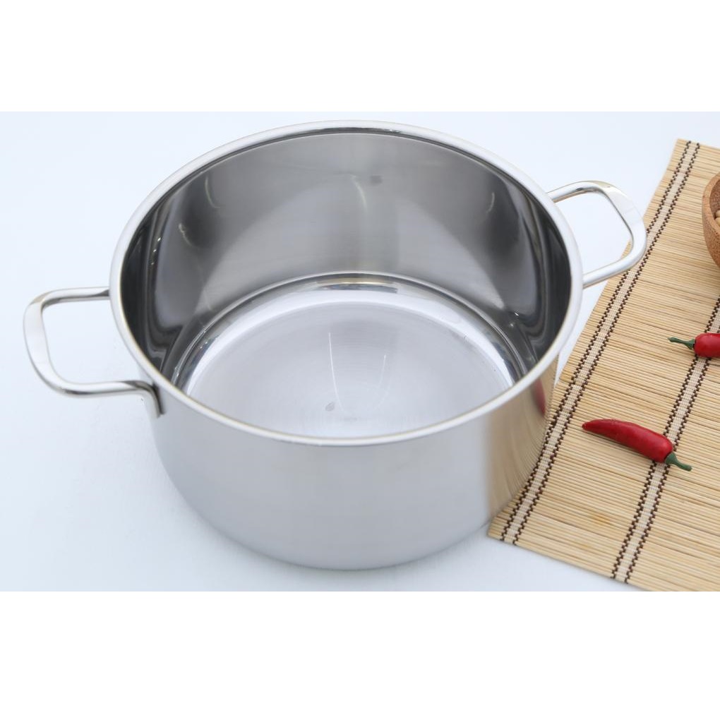 Nồi Inox 3 Đáy Nắp Kính 24cm Fivestar N24-3DG - Hàng Chính Hãng