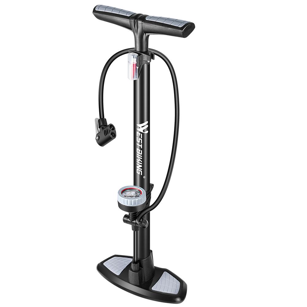Máy bơm xe đạp WEST BIKING 180PSI có đông hồ đo áp suất