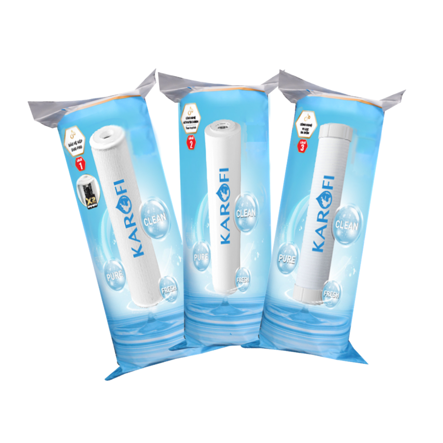 Bộ 3 Lõi lọc nước số 1,2,3 hàng chính hãng Karofi - SmaxDuo133  - SmaxDuo123