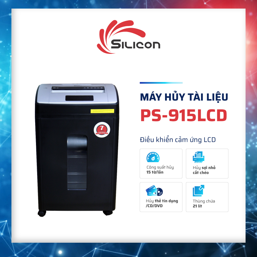 Máy Hủy Tài Liệu Silicon PS-915LCD