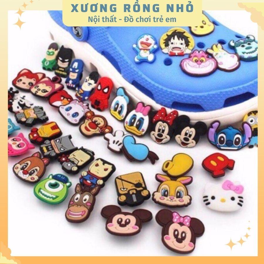 Sticker dán dép - Phụ kiện nút giày Crocs Jibbitz đơn giản dễ thương cho dép khủng long, dép bít đầu