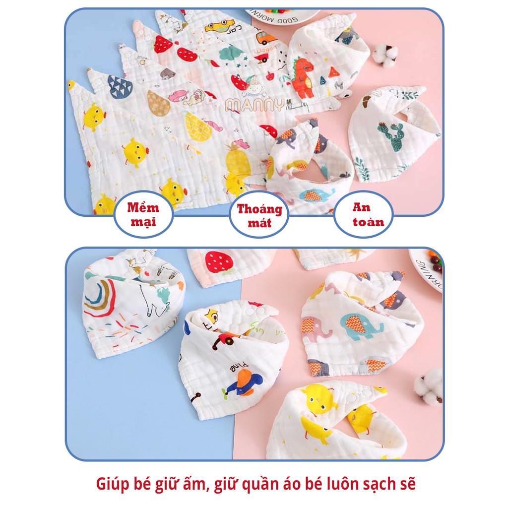Yếm Xô Nhăn 6 Lớp Cho Bé Manny Mềm Mại, Thoáng Mát, Thấm Hút Tốt, Yếm Xô Cho Trẻ Sơ Sinh