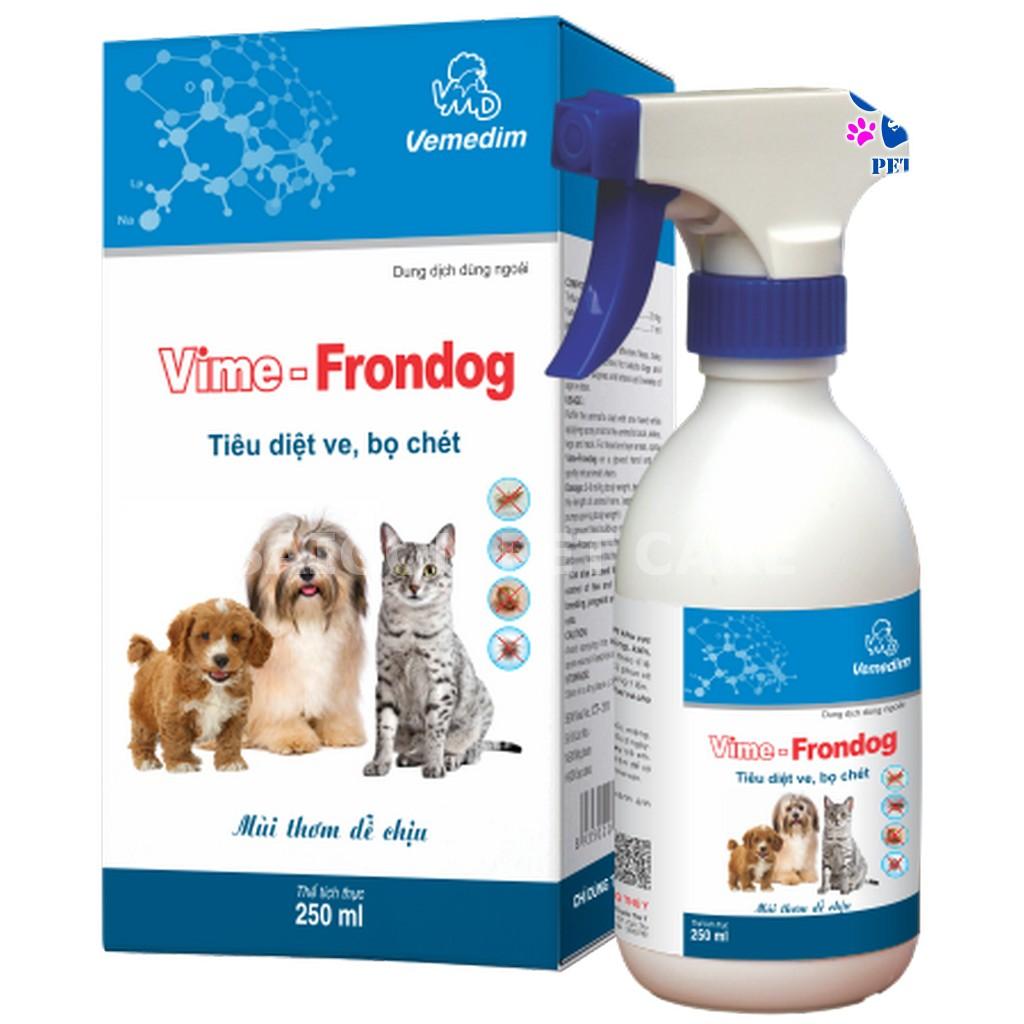 Thuốc xịt ve rận, bọ chét Vime Frondog cho chó mèo 250ml