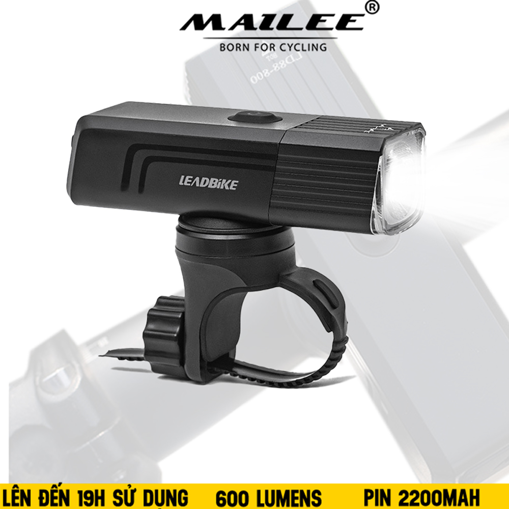 Đèn pha xe đạp gắn xe LD88-600LM độ sáng 600 lumen, pin dung lượng cao 2200mAh, chất liệu vỏ nhôm, chống nước IP66, có hỗ trợ pad gắn treo (2 tùy chọn) - Mai Lee