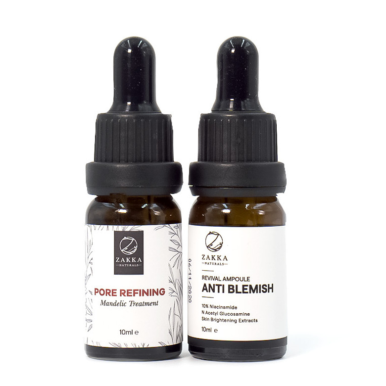 Bộ Sản Phẩm Sạch Sâu Trắng Sáng Căng Bóng Toàn Diện gồm Tinh chất AHA 10ml và Tinh chất B3 10% 10ml Zakka Naturals