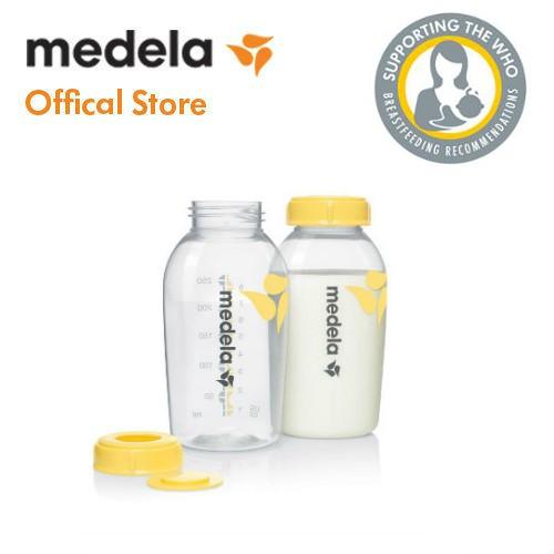 Bình trữ sữa Medela 150ml/250ml - Nắp bình tách rời có thể nắp núm ty vào cho bé bú