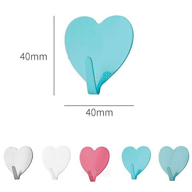 Móc Dính Tường Hình Trái Tim Nhiều Màu, Móc Treo Đồ, Màu Sắc Dễ Thương, Móc Dán Tường Treo Trang Trí Trong Nhà. TakyHome 2117