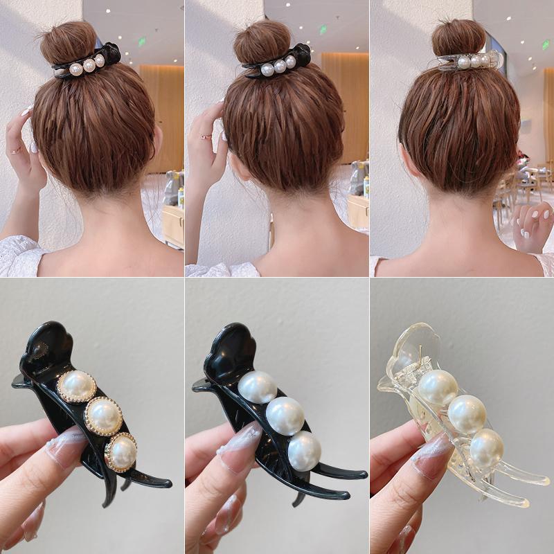Kẹp Càng Cua Nhựa 3 Răng Lớn 8cm Phối Màu Cầu Vồng Phụ Kiện Tóc Nữ Xu Hướng Mới