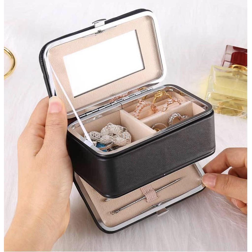 Hộp đựng trang sức đa năng có gương  - Gia dụng SG