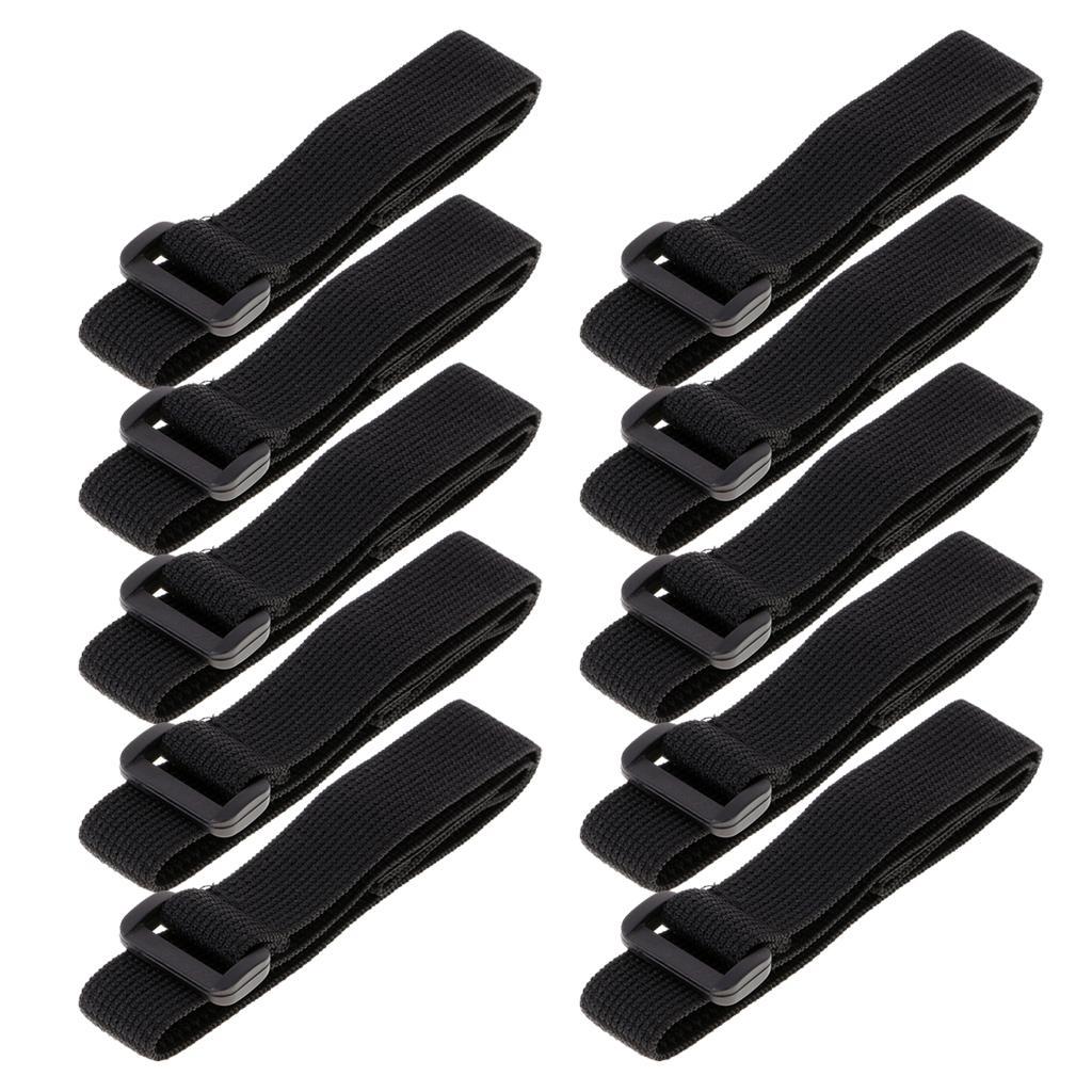 20pcs Black Self Adhesive Nylon Cable Ties with Wire Cord Strap Reusable Hook Loop
