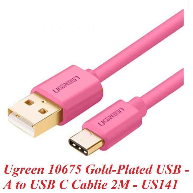 Ugreen UG10675US141TK 2M Màu hồng cáp USB type C đầu mạ vàng 24K - HÀNG CHÍNH HÃNG