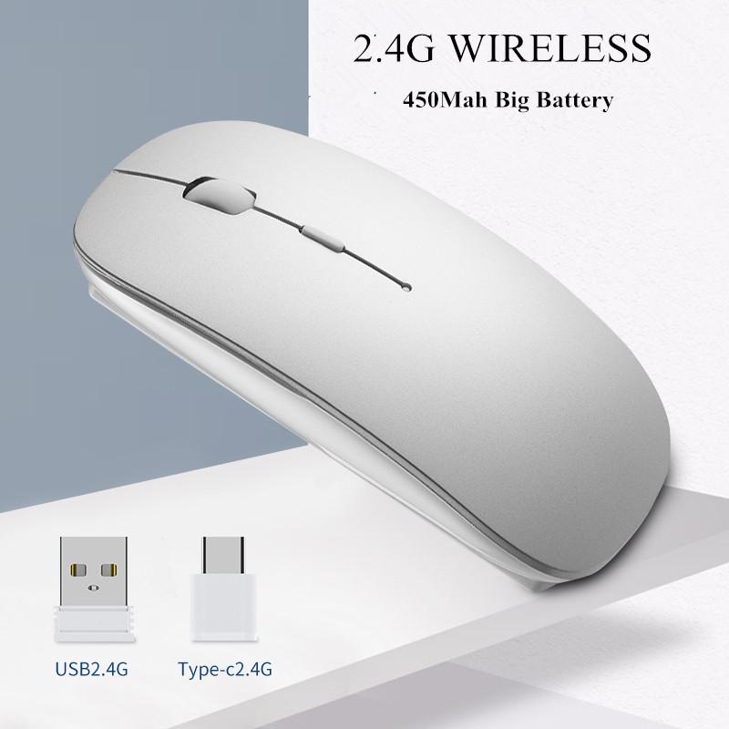 Chuột Không Dây Im Lặng PC Sạc Chuột 2.4G USB TAPE-C Chuột Quang Cho Laptop Tabelt Điện Thoại Thông Minh