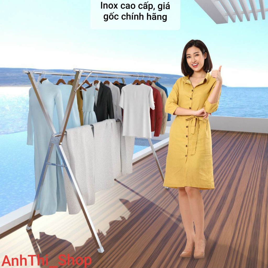 Giàn treo đồ Sào phơi quần áo Giá Cây Xào Inox tiện lợi cao cấp HICHIWAA