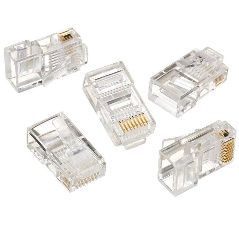 Đầu RJ45 Loại Xuyên Thấu Hạt Mạng Xuyên Thấu Chất Lượng Cao (100c)