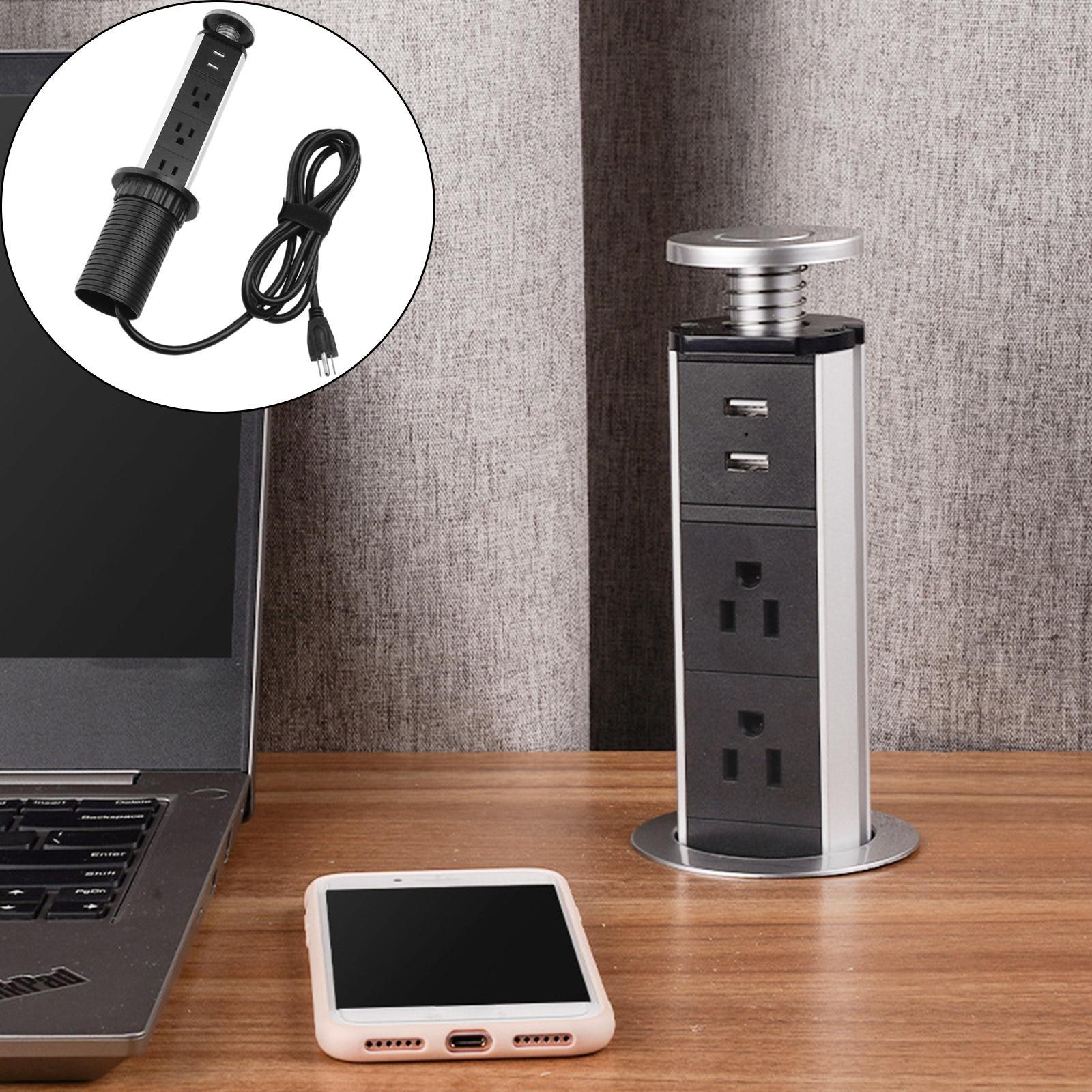 Pull up Power Pod Unit 3 Plugs 2 Charge USB Kitchen Table
