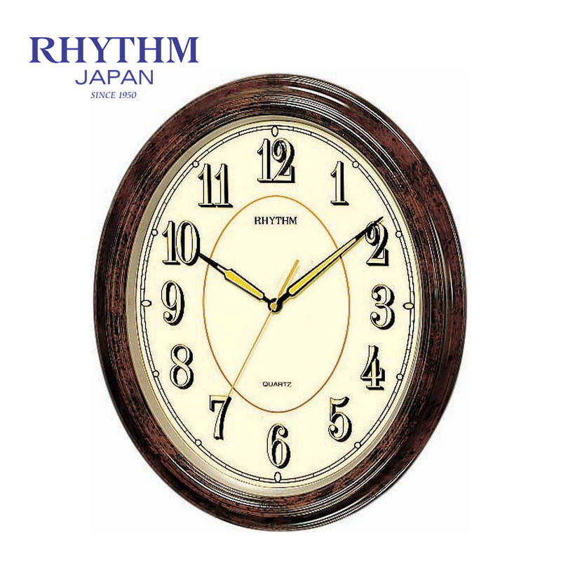Đồng hồ treo tường Rhythm CMG712NR06 - Kt 32.2 x 39.0 x 5.3cm, 900g Vỏ nhựa giả gỗ