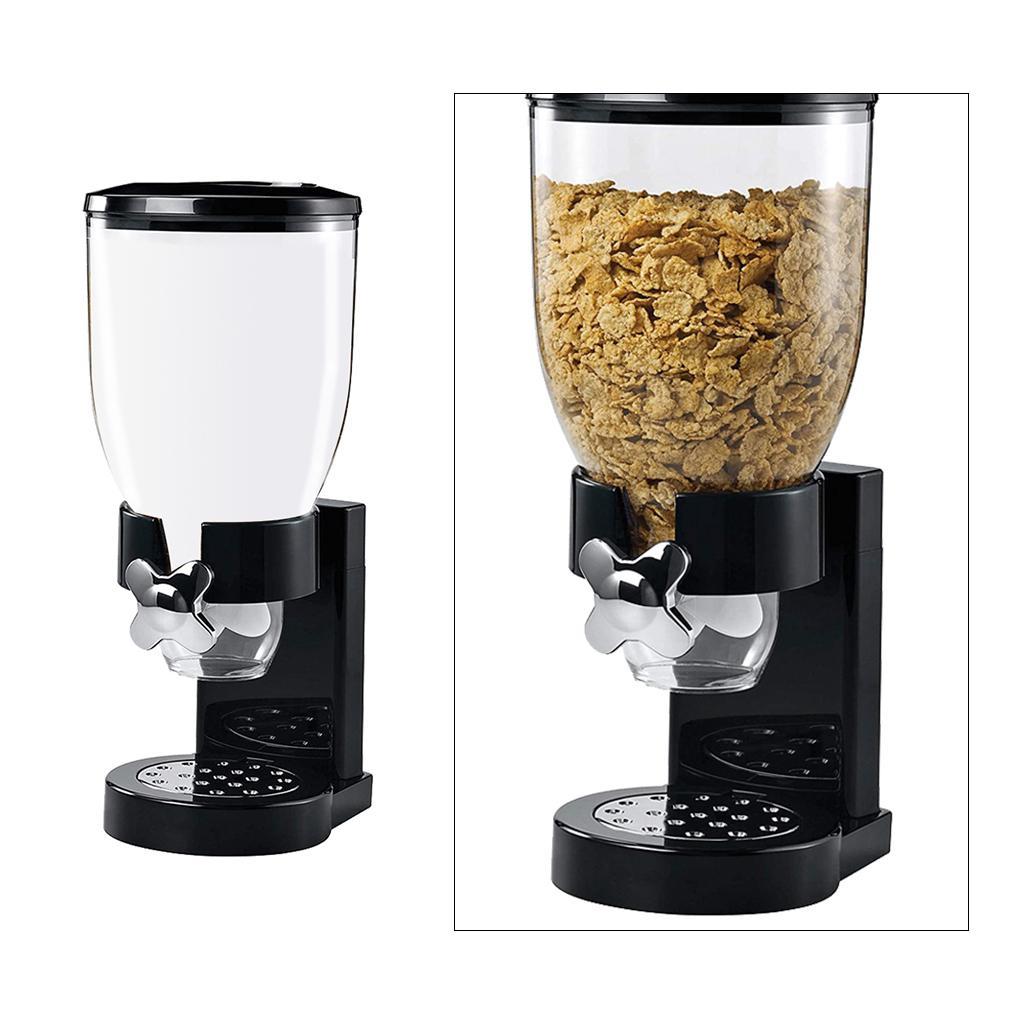 2X Cereal Dispenser Storage Dry Food Container Dispense Machine Black Single