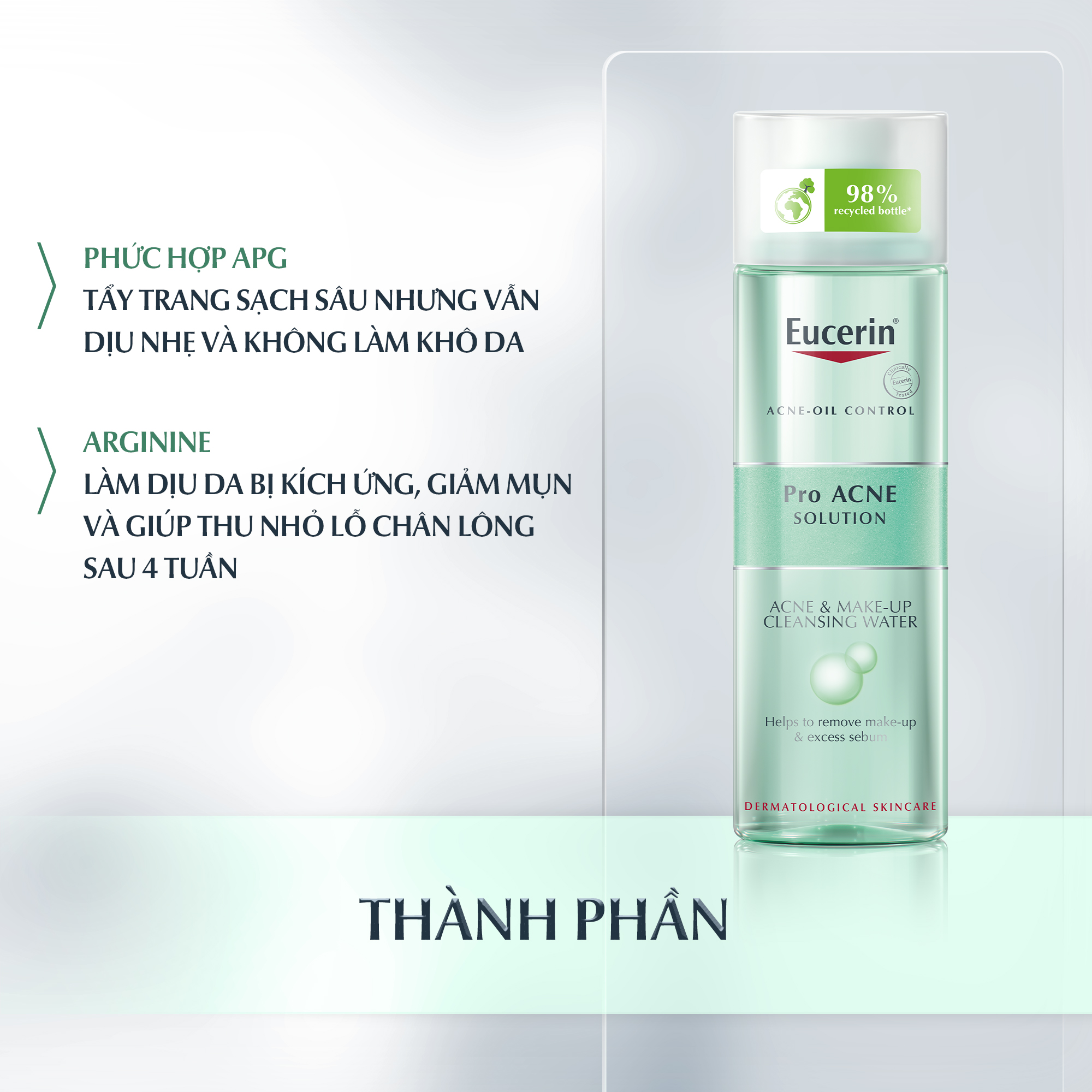 [Ưu Đãi 30%] Combo Eucerin Làm Sạch Da Mụn (Gel Rửa Mặt và Nước tẩy trang 200ml)