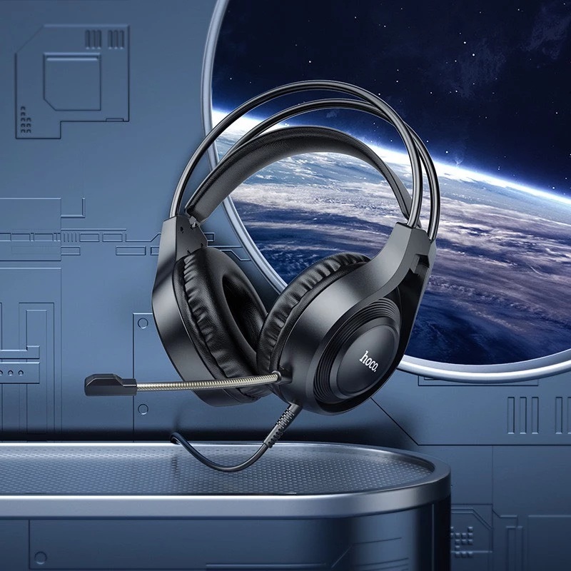 Tai nghe chơi game có dây Hoco W106 Gaming Headphone, với khả năng kết nối âm thanh stereo 3.5mm, micrô linh hoạt - Hàng chính hãng