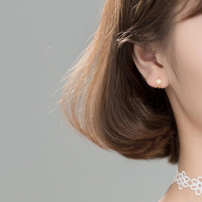 Khuyên tai bạc Ý s925 gắn sao biển nhỏ G6855 - AROCH Jewelry