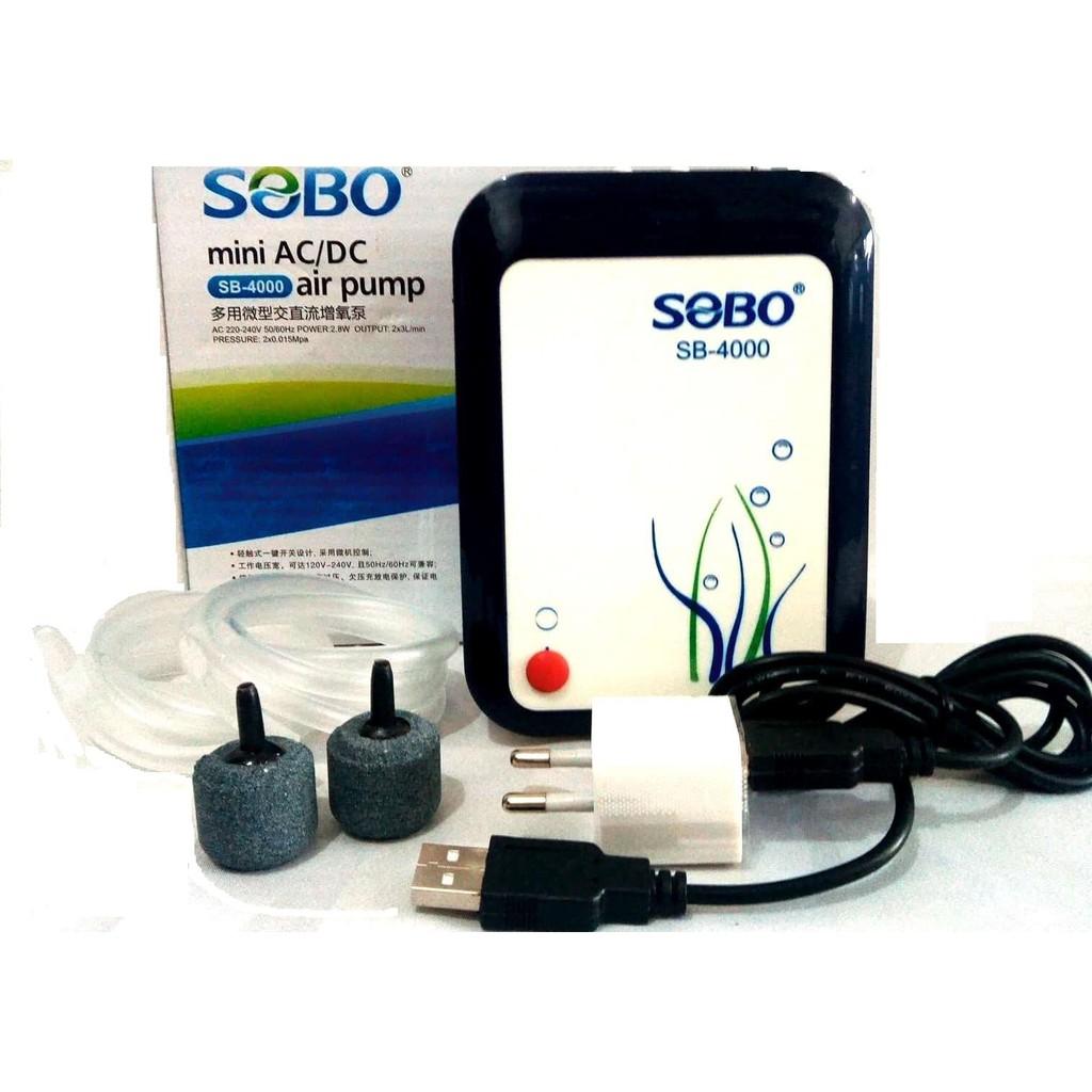 Máy Sủi Oxy Tích Điện 2 Vòi Sobo SB-3000, SB-4000 - Máy Sủi Oxy 2 Vòi Sobo Tích Điện