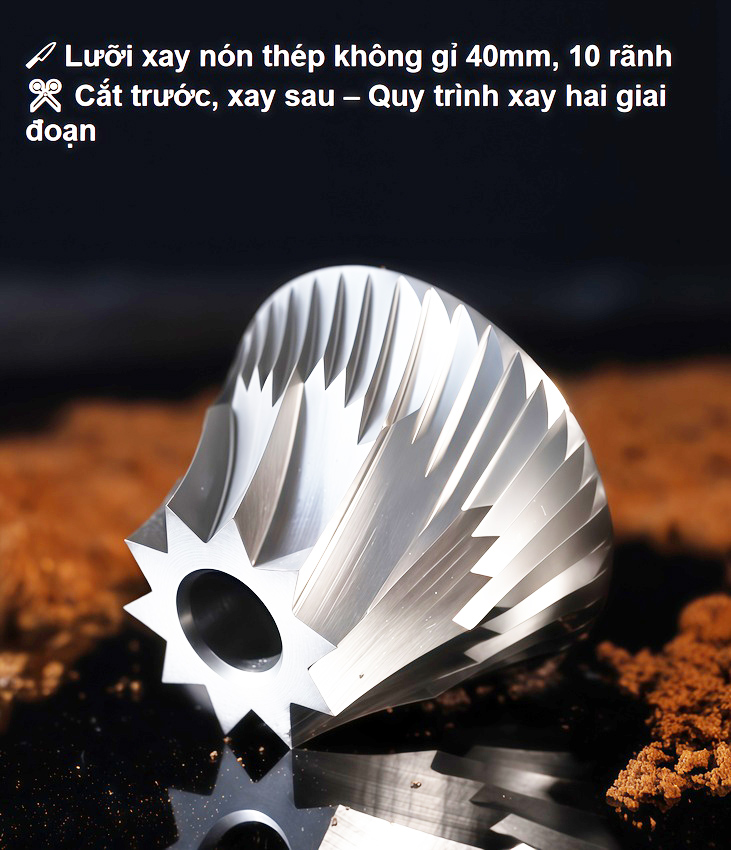 Máy xay hạt cà phê cầm tay kèm pin 60 cấp độ xay 2 trong 1 thương hiệu Mỹ HiBREW G4C - Dung lượng pin 980mAh - Hàng chính hãng