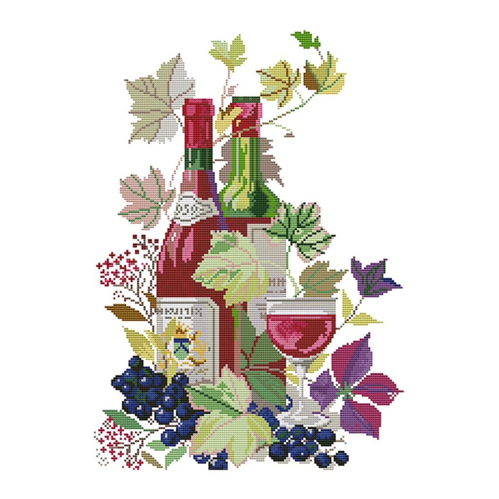 Life & Wine Pattern 11 Counted Cross Stitch Kits for Bedroom Wall Decor