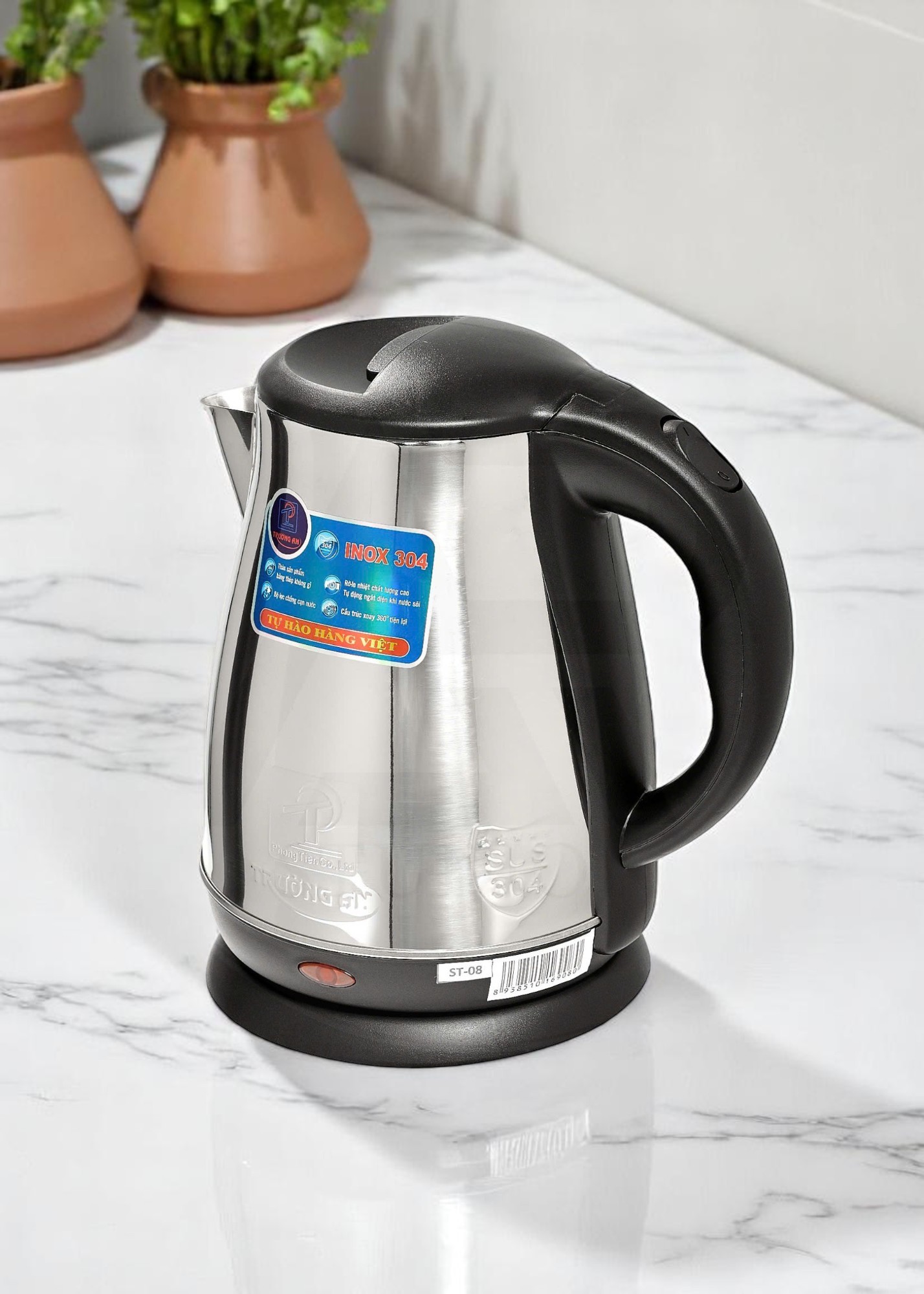 Ca Siêu Tốc Trường An 1.8L Inox 304 Cao Cấp ST08 – Đun Nước Nhanh, An Toàn, Tự Ngắt – Hàng chính hãng