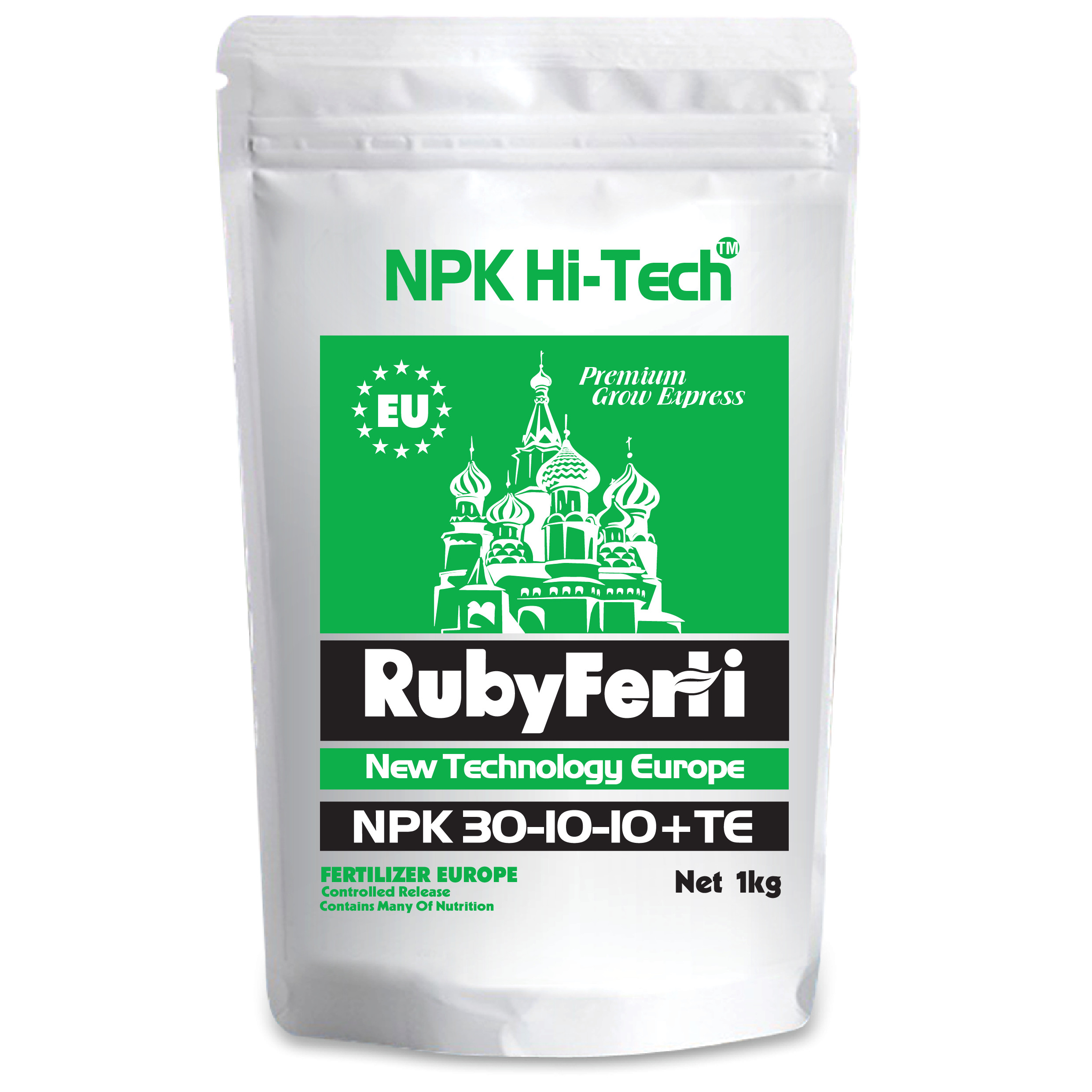 Phân bón NPK Hi-Tech: RubyFerti NPK 30-10-10+TE