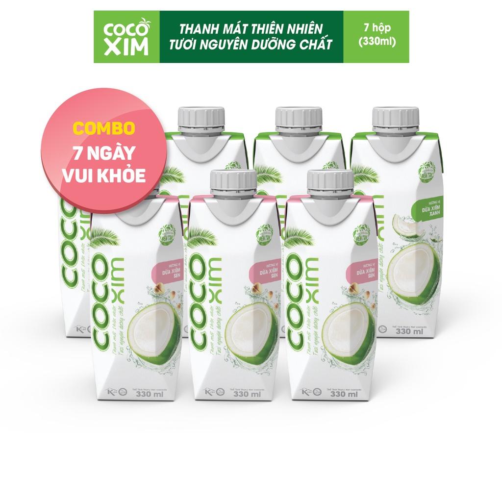 COMBO 7 NGÀY VUI KHỎE - 3 Nước Xiêm Sen + 4 Nước Dừa Xiêm Xanh 330ml/1hộp