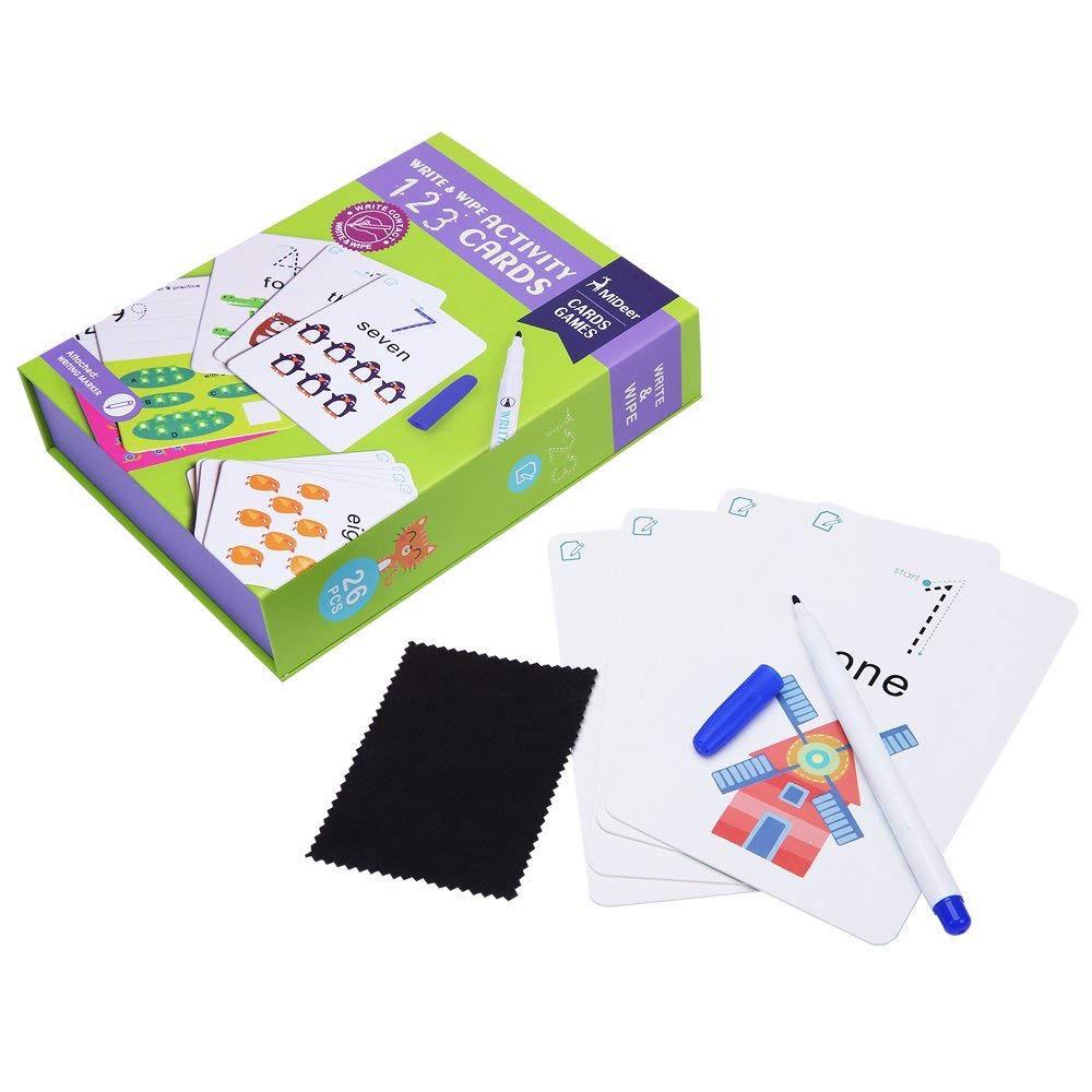 Bộ Thẻ Học Thông Minh Cho Bé Học Viết Và Xóa Được Midder Wipe Cards, Đồ Chơi Trí Tuệ Trẻ Em 3,4,5,6 Tuổi( Có 4 Chủ Đề