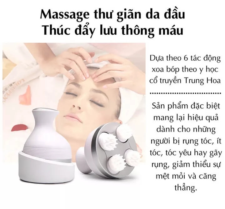 Máy massage đầu mini 3D đa năng kết hợp mát xa toàn thân tăng cường lưu thông tuần hoàn máu, thư giãn cơ thể