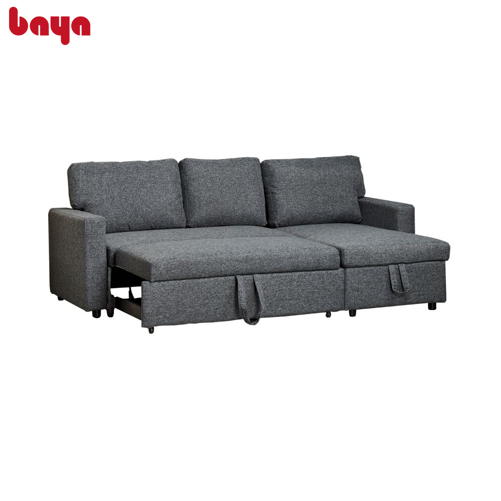 Sofa Giường Có Hộc BAYA SILVA Có Phần Khung Làm Từ Gỗ Thông/ Plywood Chắc Chắn, Bền Đẹp Vỏ Bọc Polyester Êm Ái, Thiết Kế Gọn Gàng Với Ngăn Chứa Rộng Rãi 5249