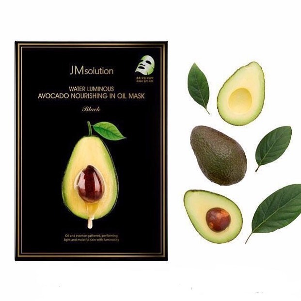 [10 miếng ] Mặt nạ dưỡng ẩm và dưỡng sáng JMsolution Water Luminous Avocado Oil Ampoule Mask 30ml