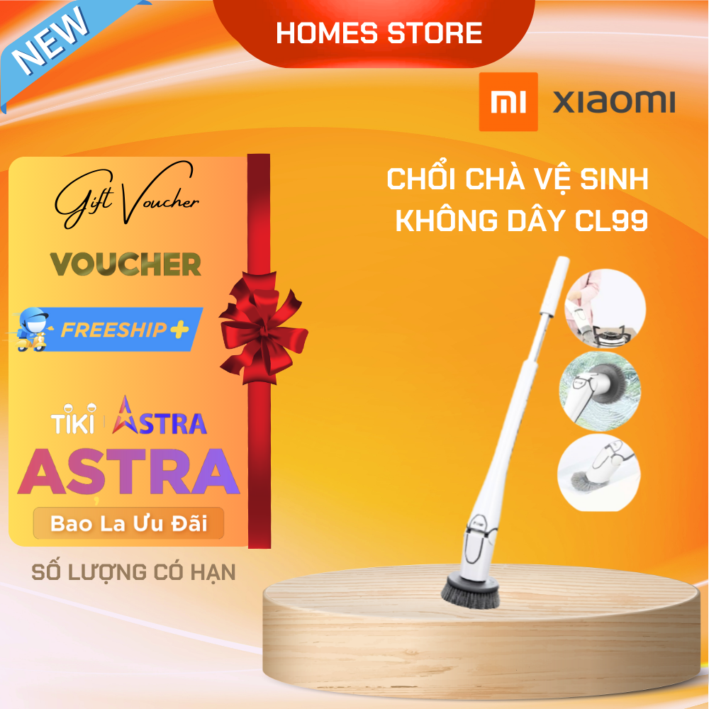 Chổi Cọ Nhà Vệ Sinh Nhà Tắm, Bồn Cầu Toilet Không Dây Đa Năng XIAOMI CL99 - Hàng Chính Hãng