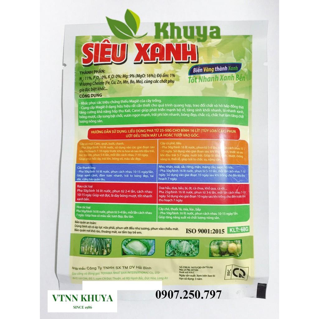 Phân bón Magie Nitrate Siêu Xanh 68gr Biến Vàng Thành Xanh