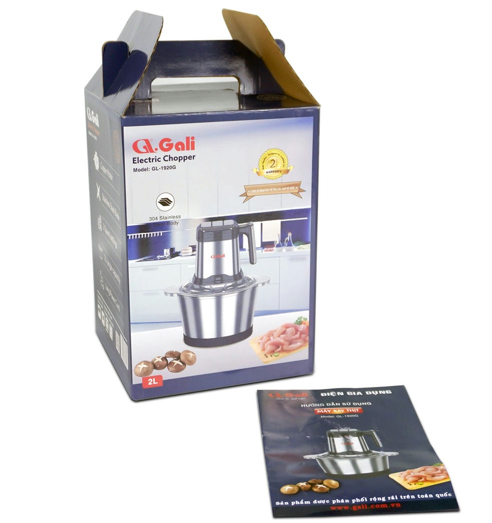 Máy xay thịt Gali GL-1920M Dung tích 2 Lít, Motor 100% bằng đồng, có 3 tốc độ xay. Hàng chính hãng chất lượng cao, bảo hành 24 tháng