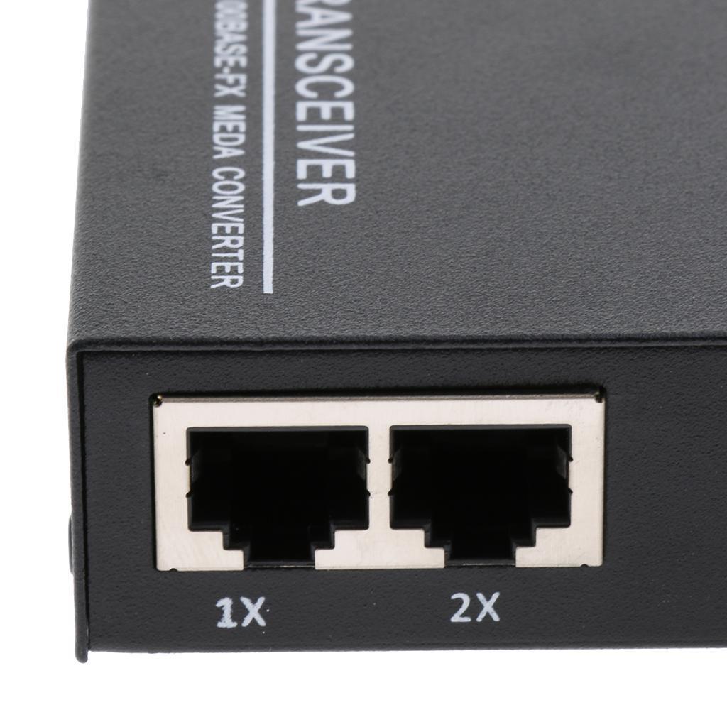 10/100Mbps Fast Ethernet Media Converter Singlemode Dual Fiber Transceiver 25Km with 2x For HD Camera