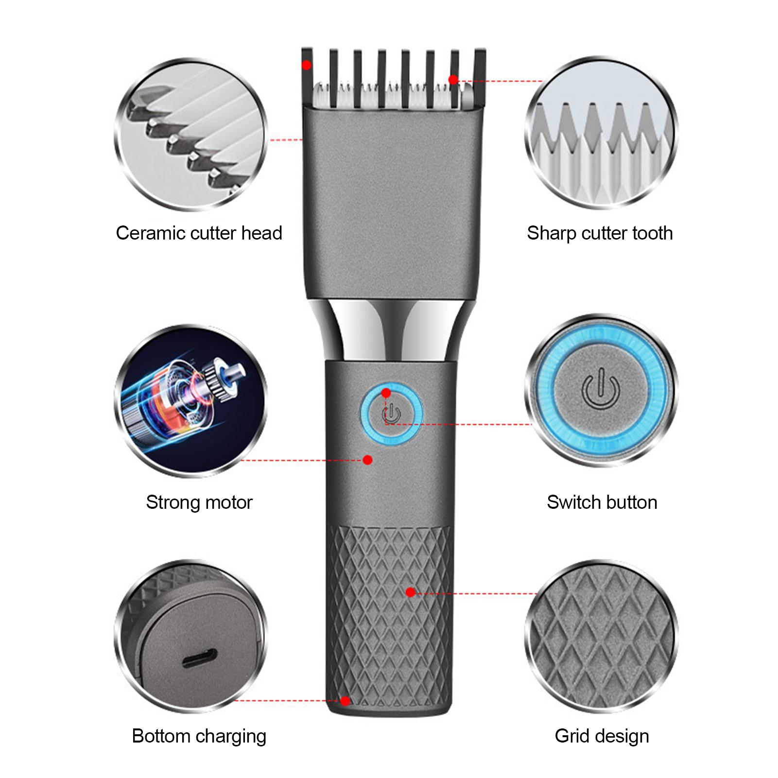 Tông đơ cắt tóc bằng điện có sạc bằng Usb yên tĩnh với động cơ mạnh và tốc độ cao