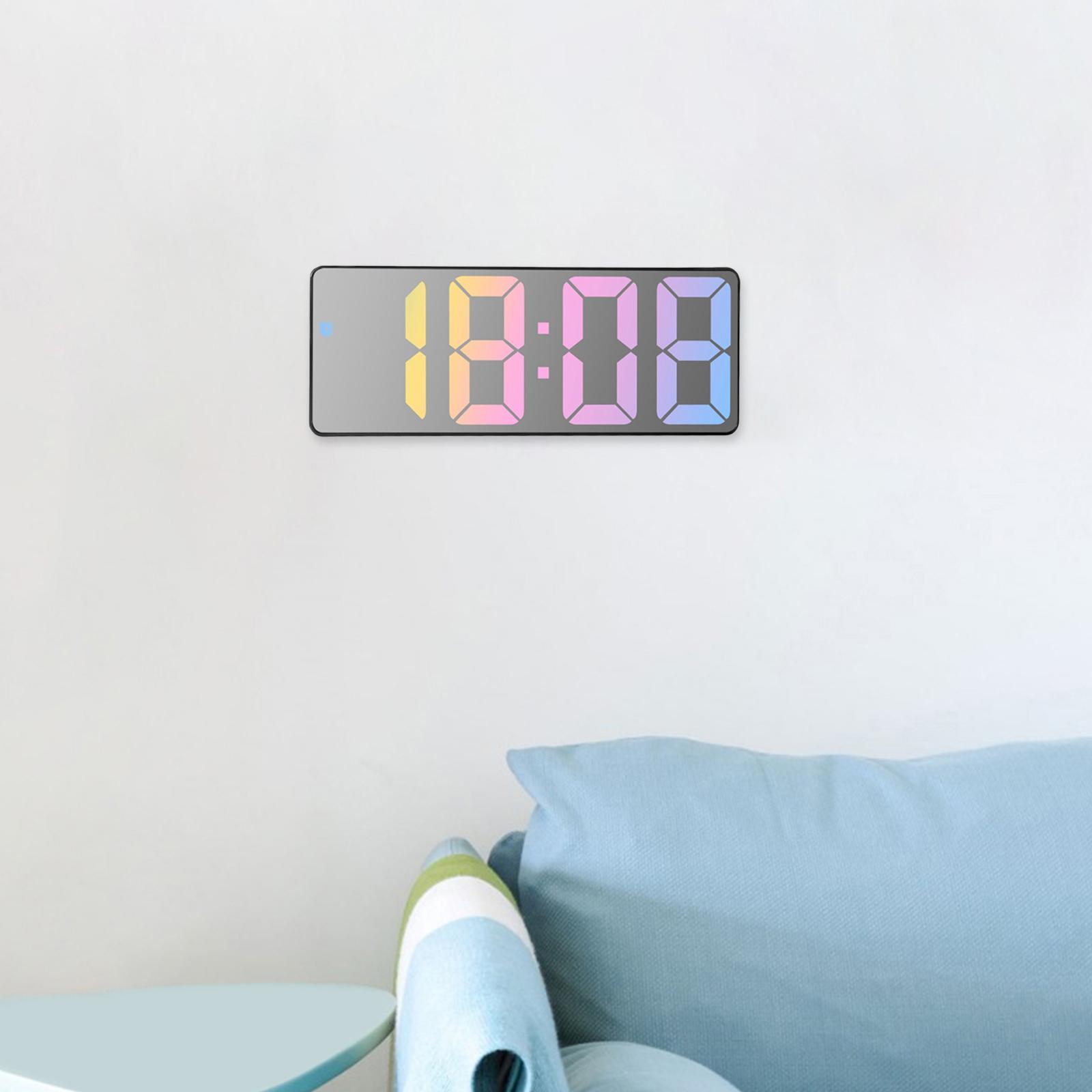 Colorful Digital Alarm Clock Desktop Smart LED Clock with Temperature Date