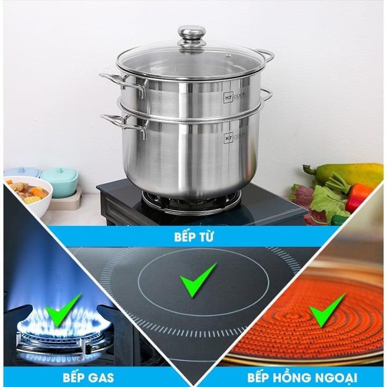 Xửng hấp HT COOK 28cm nắp kính- HÀNG VIỆT NAM CHẤT LƯỢNG CAO - CAM KẾT CHẤT LƯỢNG VÀ NGUÔN GỐC.