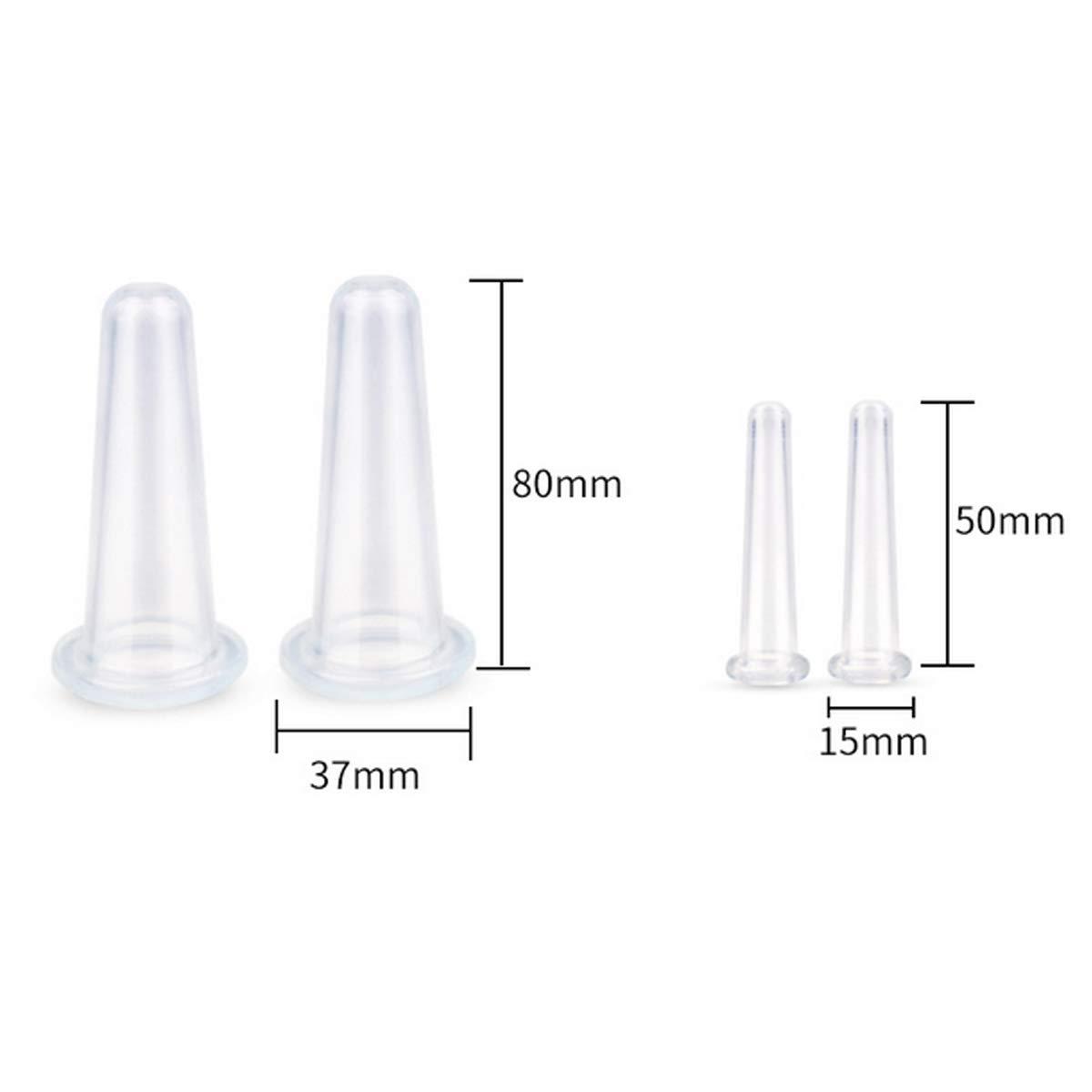 Cupping silicone, 8 miếng silicone cốc cốc mặt thủy tinh mặt đặt cốc massage cốc để  bằng thuốc chống lão hóa đối mặt với liệu pháp làm đẹp massage