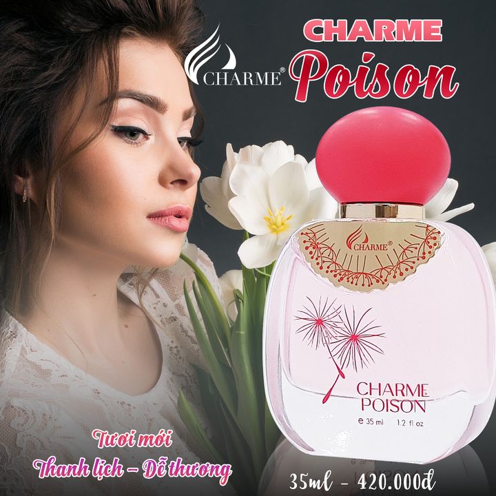 Nước hoa nữ ngọt ngào, Charme Poison, gợi cảm, tươi mát như chứa đựng cả bầu trời nữ tính, 35ml