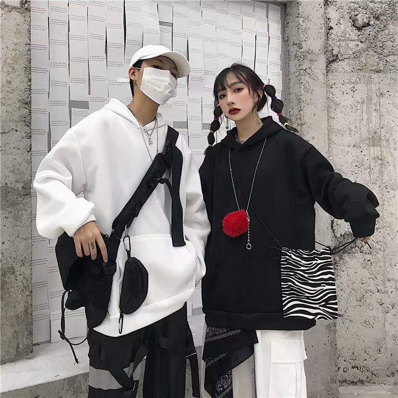 Áo hoodie dáng rộng màu trơn tay dài thời trang mới