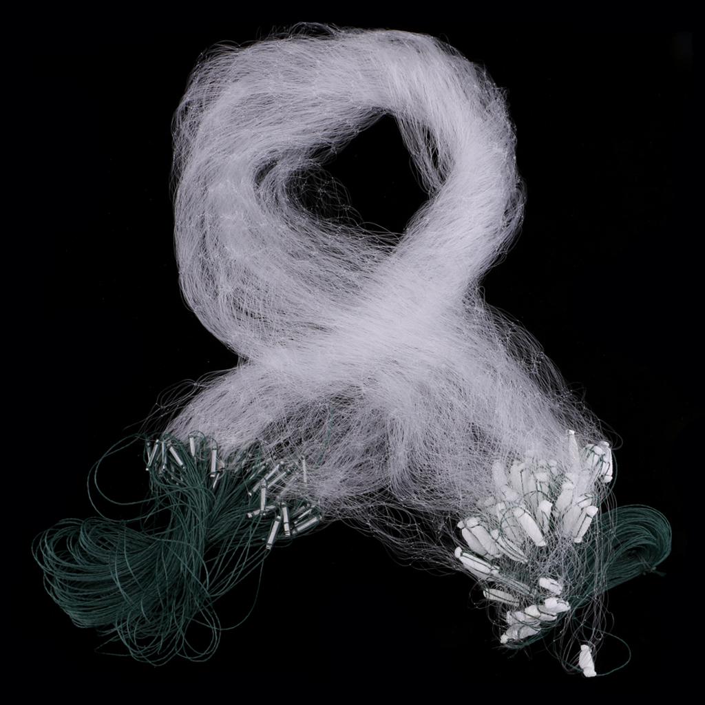2x Monofilament Fishing Net Single Layer Fishing Gill Net Mesh Hole 2cm/3cm/4cm