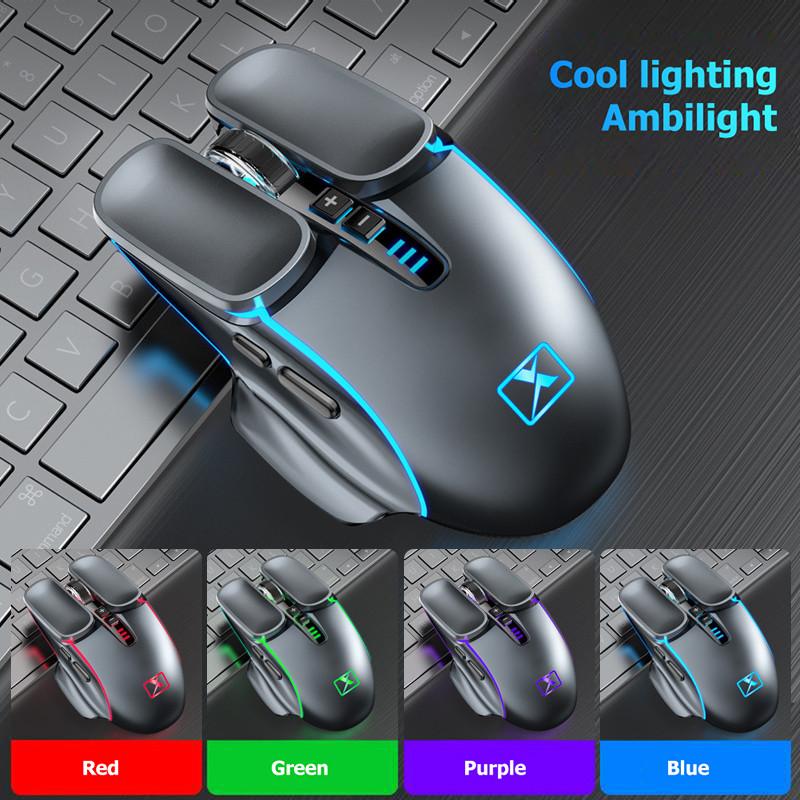 M215 Chuột Chơi Game Không Dây 2400 DPI Pin Sạc 2.4GHz Công Thái 6 Phím RGB LED USB Thu Cho Máy Tính Laptop
