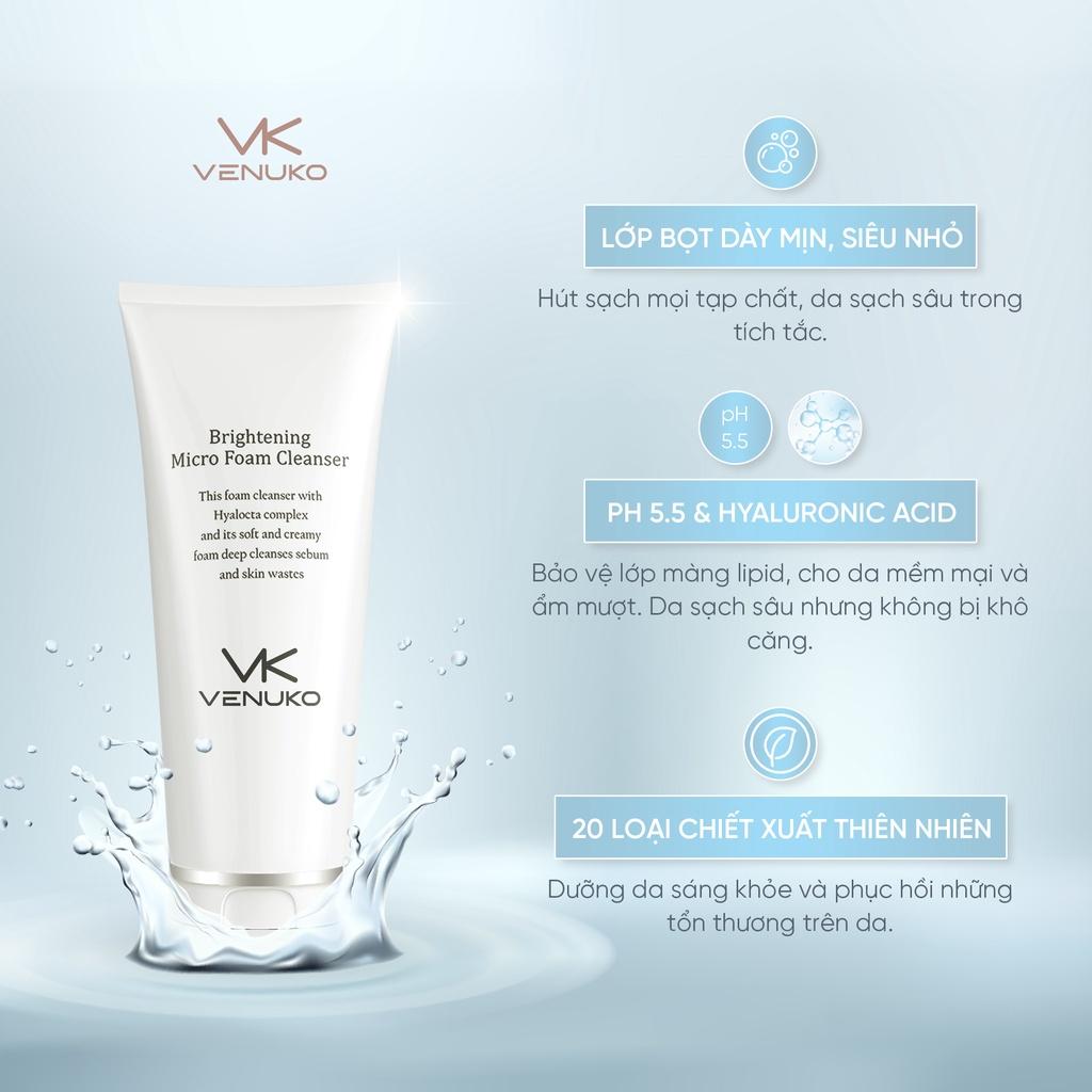 Sữa Rửa Mặt Trắng Da Tạo Bọt Venuko